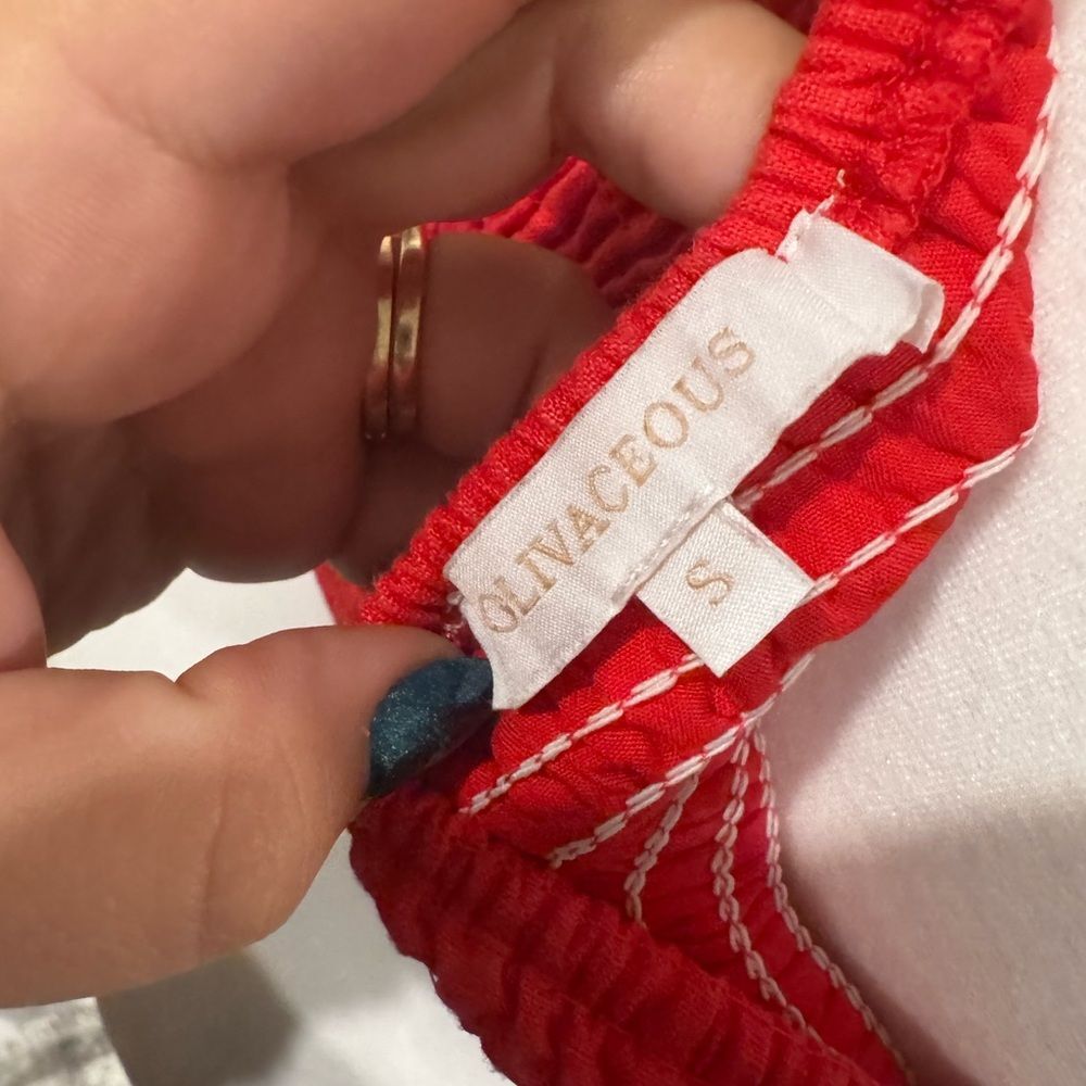 Olivaceous Red Strapless Smocked Tube Top – Size Small - Picture 3 of 3